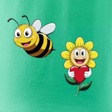 Parové triko - Včela a květina