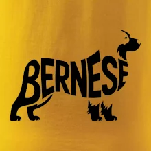 Bernese Mountain Dog nápis v těle