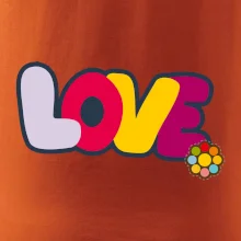 Love nápis s květinou