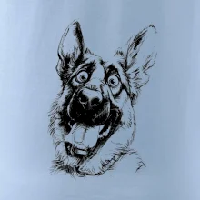 Černobílá karikatura Německý ovčák