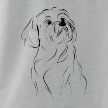 Lhasa Apso černý nákres slabé linky