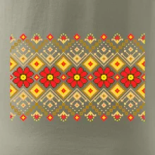 Ukrajinský vzor  - Červené květiny