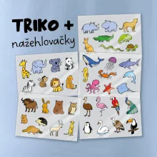 Tričko + 42 nažehlovacích zvířátek