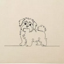 Havanský psík linka jedním tahem