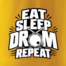 Eat sleep drum repeat - minimalistický bubenický slogan