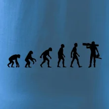 Evoluce dřevorubec - pila a kmen