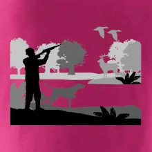 Lovec a ohař v lese