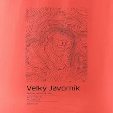 Velký Javorník - vrstevnice v obdélníku