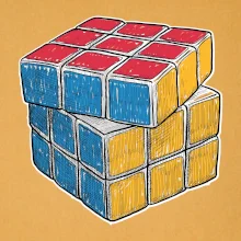 Rubikova kostka kreslená