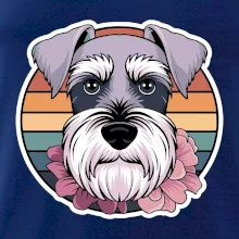 Knírač - fenka a květiny