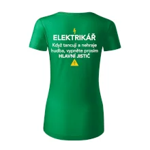 Elektrikář - hlavní jistič - Nápis na zádech