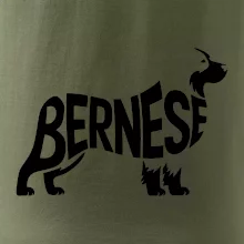 Bernese Mountain Dog nápis v těle