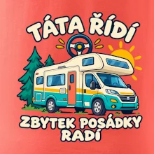 Táta řídí zbytek posádky radí rodinný karavan