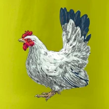 Slepice kreslená bílá