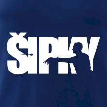 Šipky - nápis se šipkařem