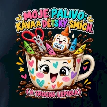 Moje palivo káva dětský smích a lepidlo