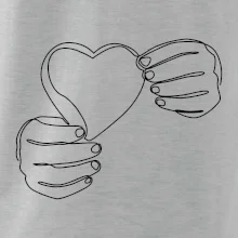 Ruka držící srdce  jedním tahem