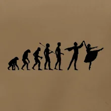 Evoluce tanec - muž a žena se sukní