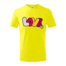 Love nápis s květinou