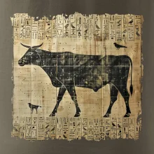 Egyptské hieroglyfy kráva