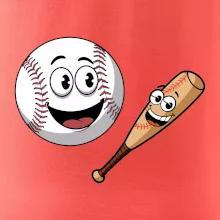 Parové triko - baseballová pálka a míček