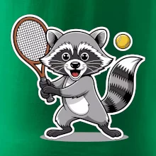 Mýval hraje tenis kreslený