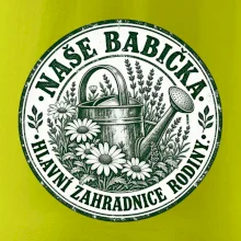 Naše babička hlavní zahradnice rodiny vintage konev