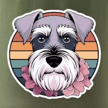 Knírač - fenka a květiny