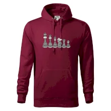 Šachové figurky v řadě - kreslené