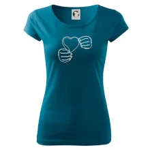 Ruka držící srdce  jedním tahem