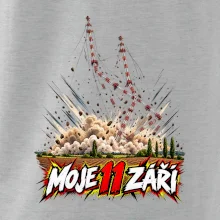 Liblice B pád vysílačů moje 11 září komiksový motiv