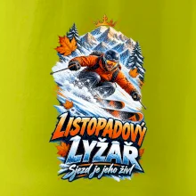 Listopadový lyžař král zasněžených svahů
