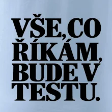 Vše co říkám bude v testu