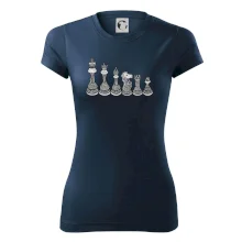 Šachové figurky v řadě - kreslené