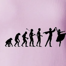 Evoluce tanec - muž a žena se sukní