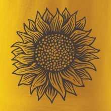 Slunečnice kreslená černobílá