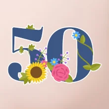 Květinové číslo kreslené - 50