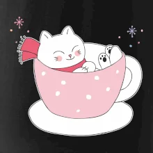 Vánoční kočka v hrnečku