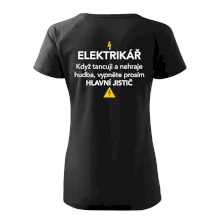 Elektrikář - hlavní jistič - Nápis na zádech