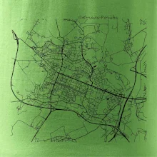Mapy měst černobílé Ostrava Poruba