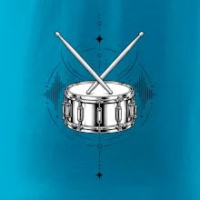Symetrický buben s paličkami - minimalistická rytmická grafika