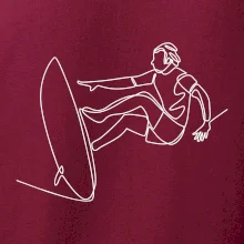 Surfař na vlně jedním tahem