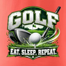 Golfová hůl s míčkem eat sleep repeat