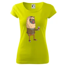 Alpaka s vínem muž