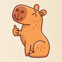 Kapybara s palcem nahoru