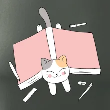 Učení na státnice kočka