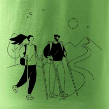 Kreslený pár na výletě