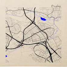 Praha - 14100 mapa s vodními toky