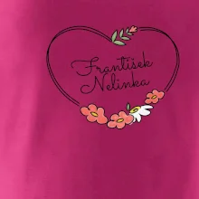Tričko se jmény dětí - srdce na prsu