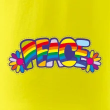 Peace nápis duhový